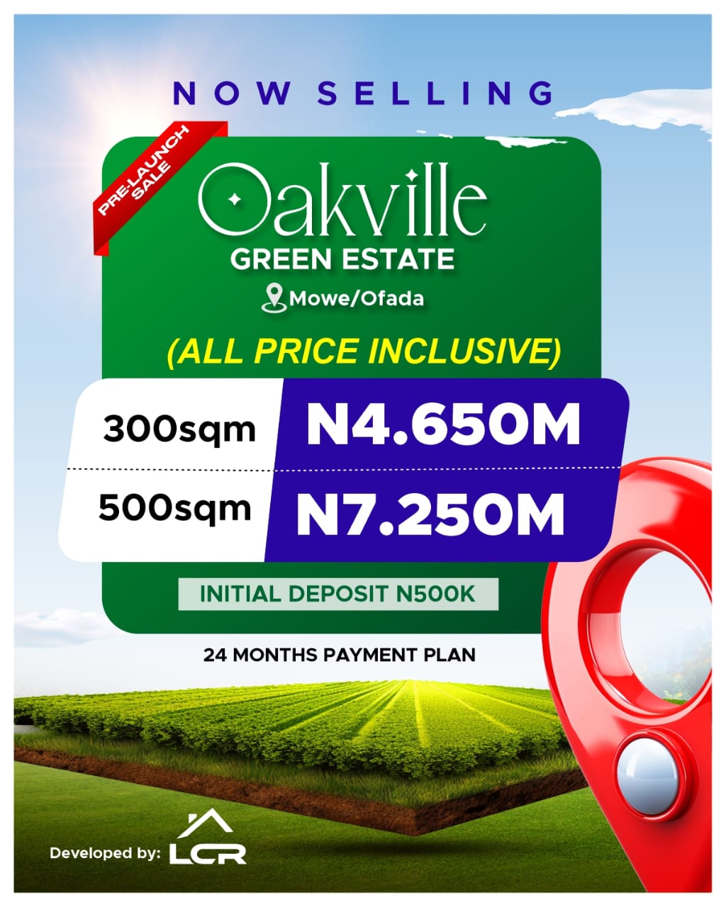 Oak Ville All Inclusive Land Prices